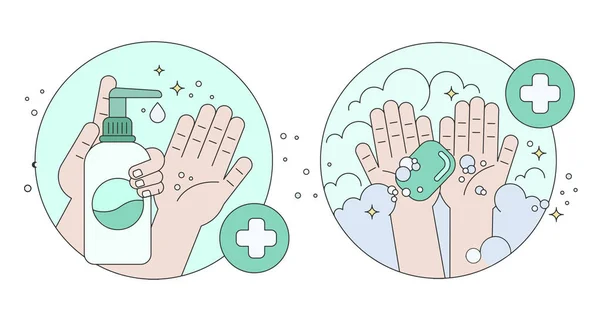 Waschen Sie Sich Die Hände — Stockvektor