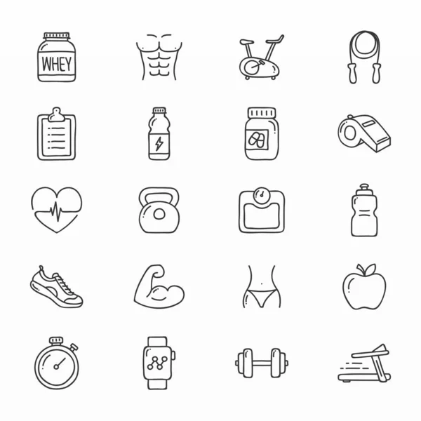 Set Iconos Salud Estado Físico — Vector de stock