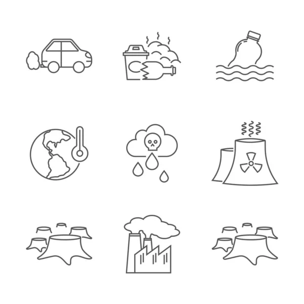 Variedad Iconos Del Calentamiento Global — Vector de stock