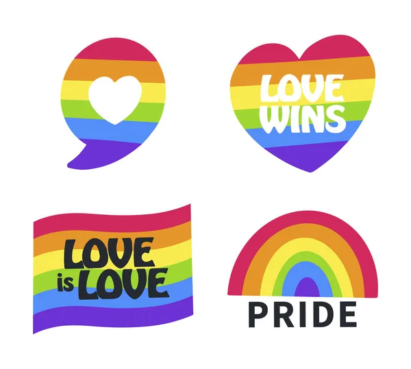 Variety Gay Pride Stickers — Stock Vector