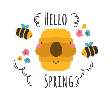 Güzel ve şirin bahar amblemi