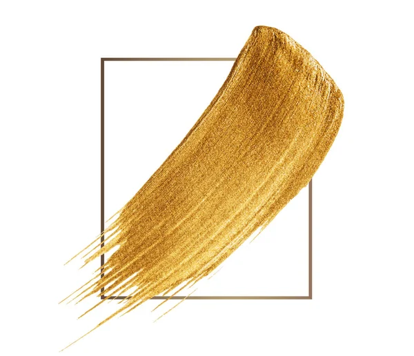 Goldene Pinselstriche Rahmen Gesetzt — Stockvektor