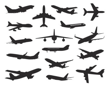 Düzlemler siluet seti çeşitliliği