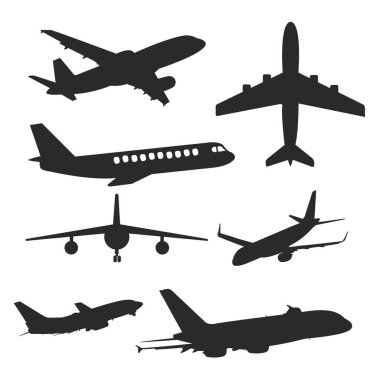 Düzlemler siluet seti çeşitliliği