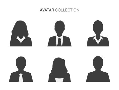 İnsanların çeşitli avatar simgeleri