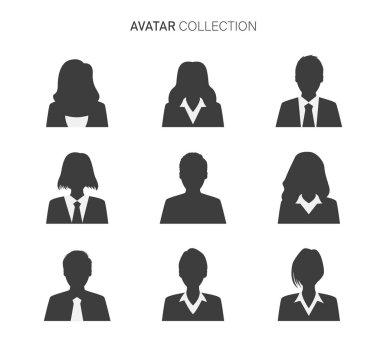 İnsanların çeşitli avatar simgeleri