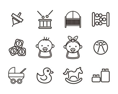 Yeni doğan ve annelik simgeleri ayarlandı