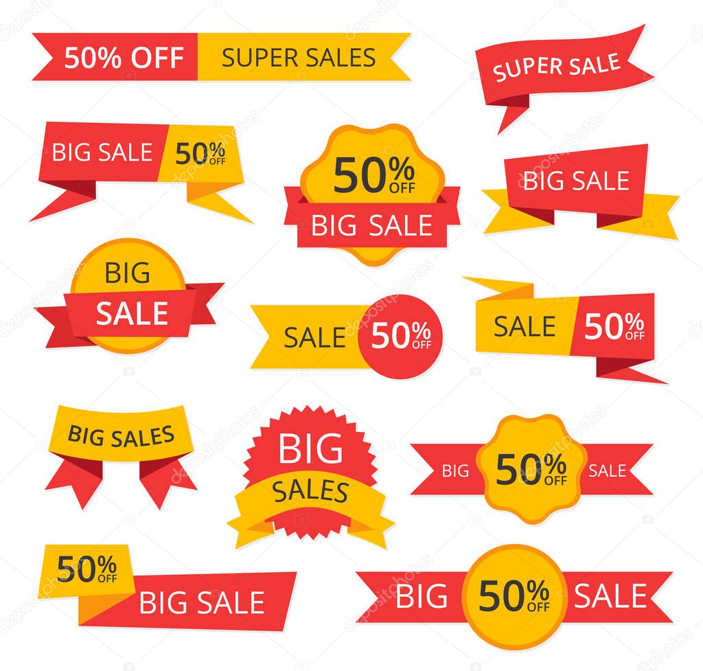 Variety of sales tag set