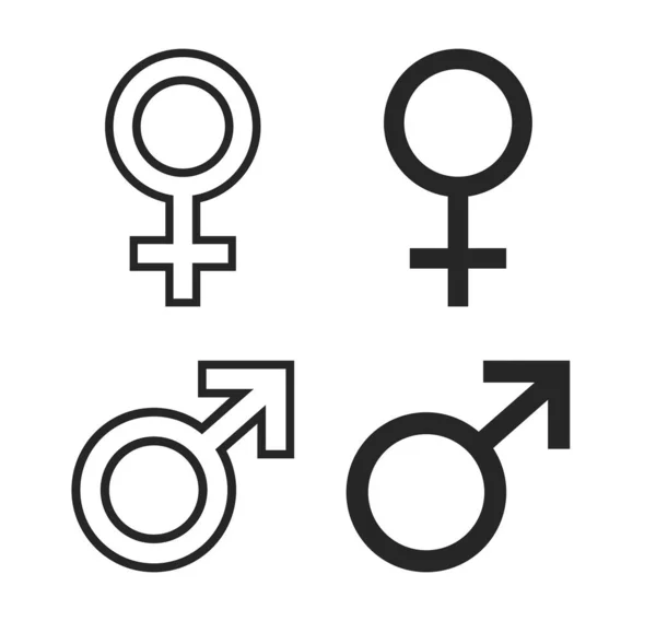 Kedua Set Desain Simbol Jender - Stok Vektor