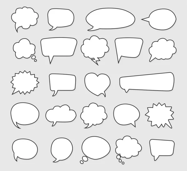 White Bubble Speech Illustration Set — Stock Vector