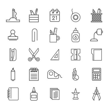 Ofis ve okul malzemeleri hazır.