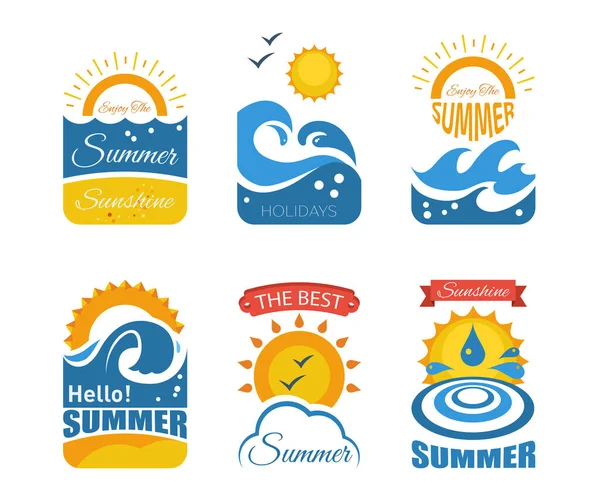 Verschiedene Sommer Sticker Set — Stockvektor