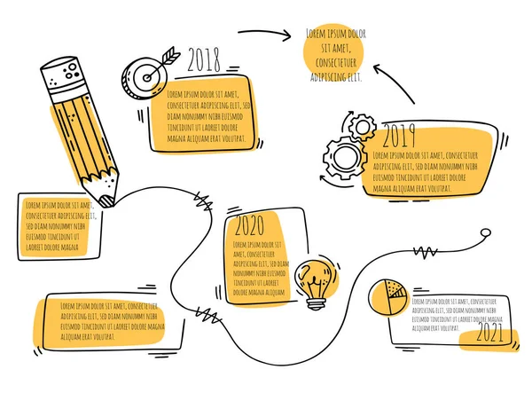 Vit Och Gul Infografisk Design — Stock vektor