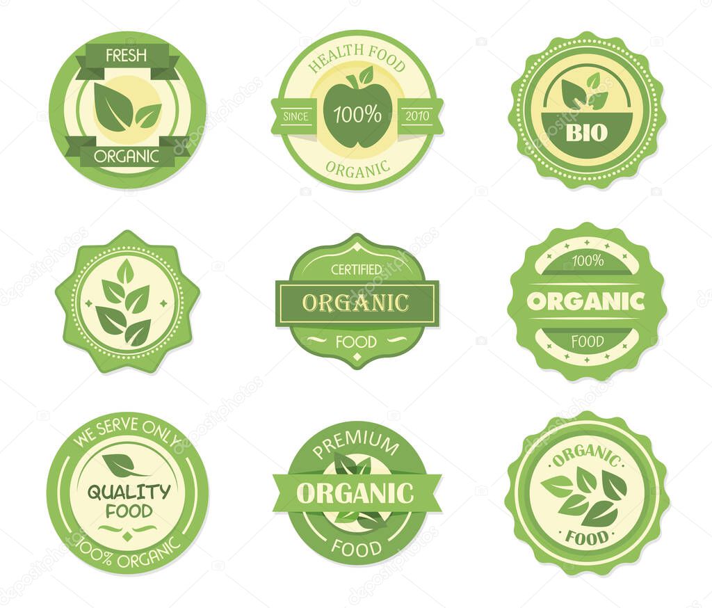 Variety of ecological food stickers