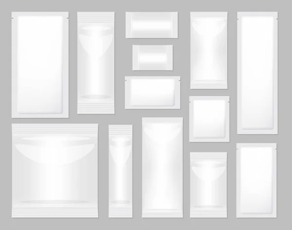 Variedade Conjunto Embalagem Branca — Vetor de Stock
