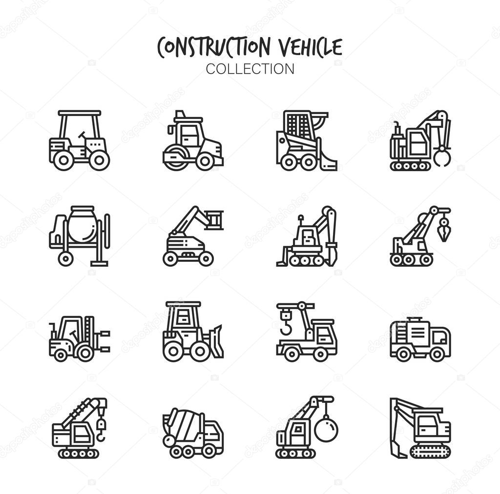 Variety of Construction Vehicles icons