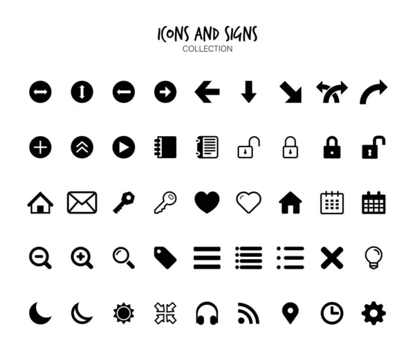 Variété Signes Icônes — Image vectorielle
