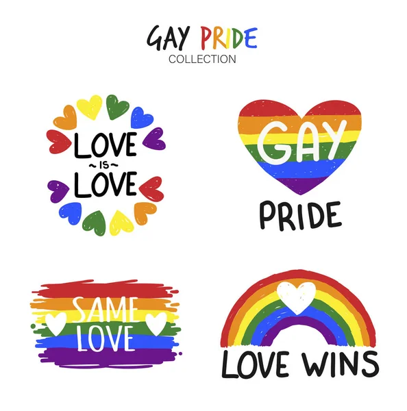 Variedade Adesivos Orgulho Gay —  Vetores de Stock