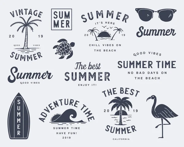 夏季标志的多样性 — 图库矢量图片
