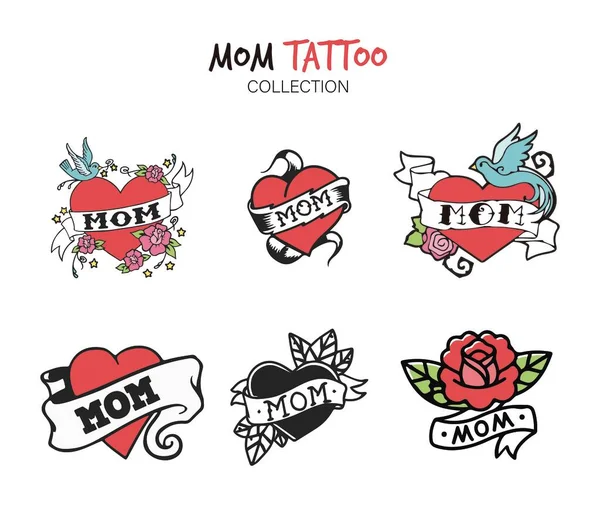 Variedad Mamá Tatuaje Conjunto — Vector de stock