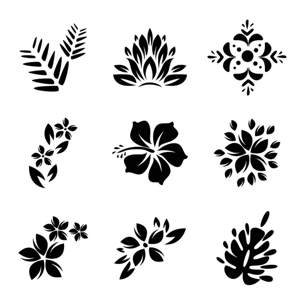 Varietà Simboli Tribali Hawaiani — Vettoriale Stock