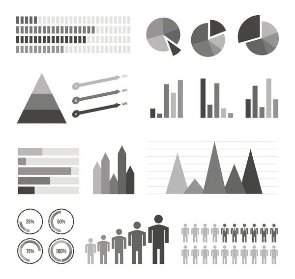 Olika Infographics Element Som — Stock vektor