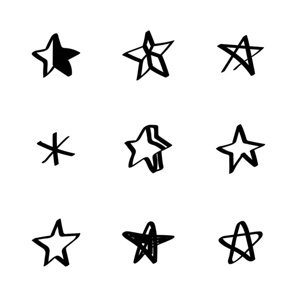 Mängd Dekorativa Stjärnor Som — Stock vektor