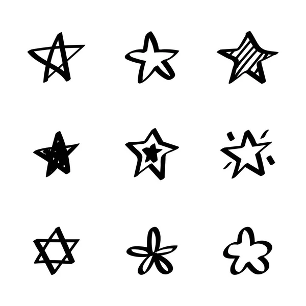 Variedad Estrellas Decorativas Conjunto — Archivo Imágenes Vectoriales