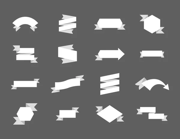 Vielzahl Von Weißen Bändern Set — Stockvektor