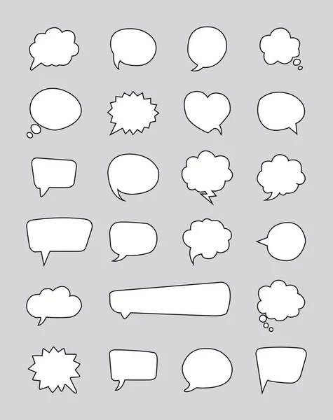 Witte Bel Spraak Illustratie Set — Stockvector