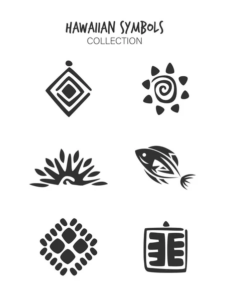 Різноманітність Гавайських Племінних Символів — стоковий вектор