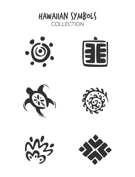 Різноманітність Гавайських Племінних Символів — стоковий вектор