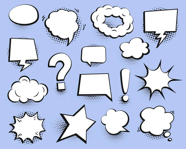 Witte Bubble Speech Vector Set — Stockvector