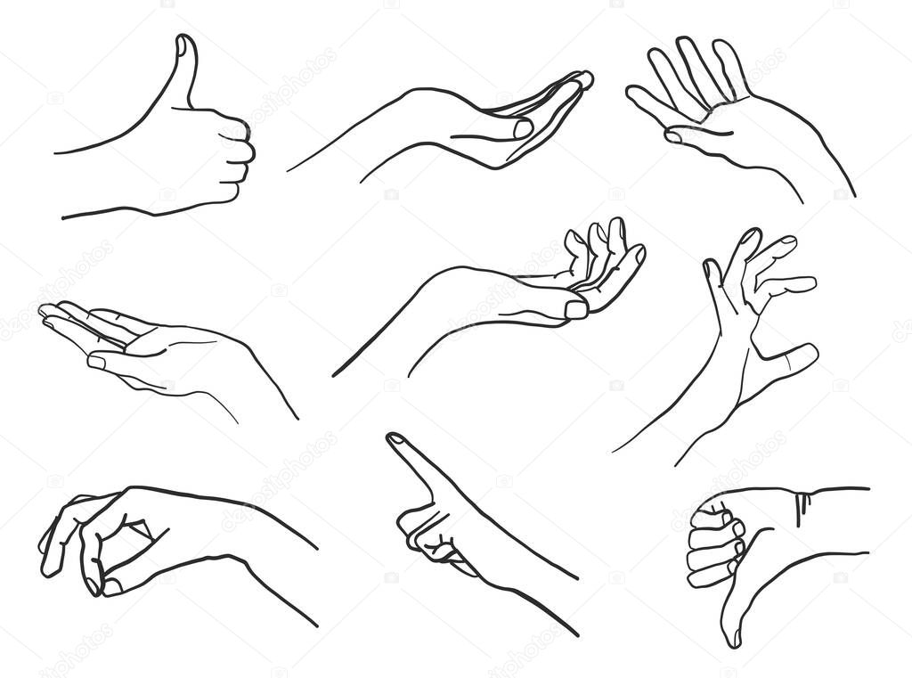 Variety of Hand Gestures set