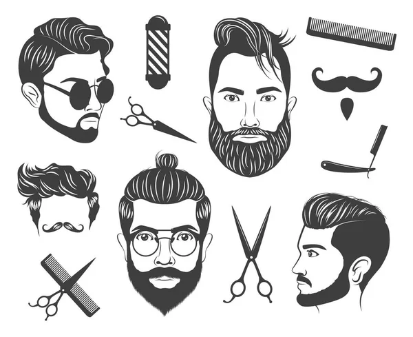 Variety Men Haircuts Models — Stock Vector