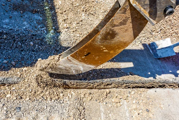 Mini excavator with narrow bucket — Stock Photo, Image