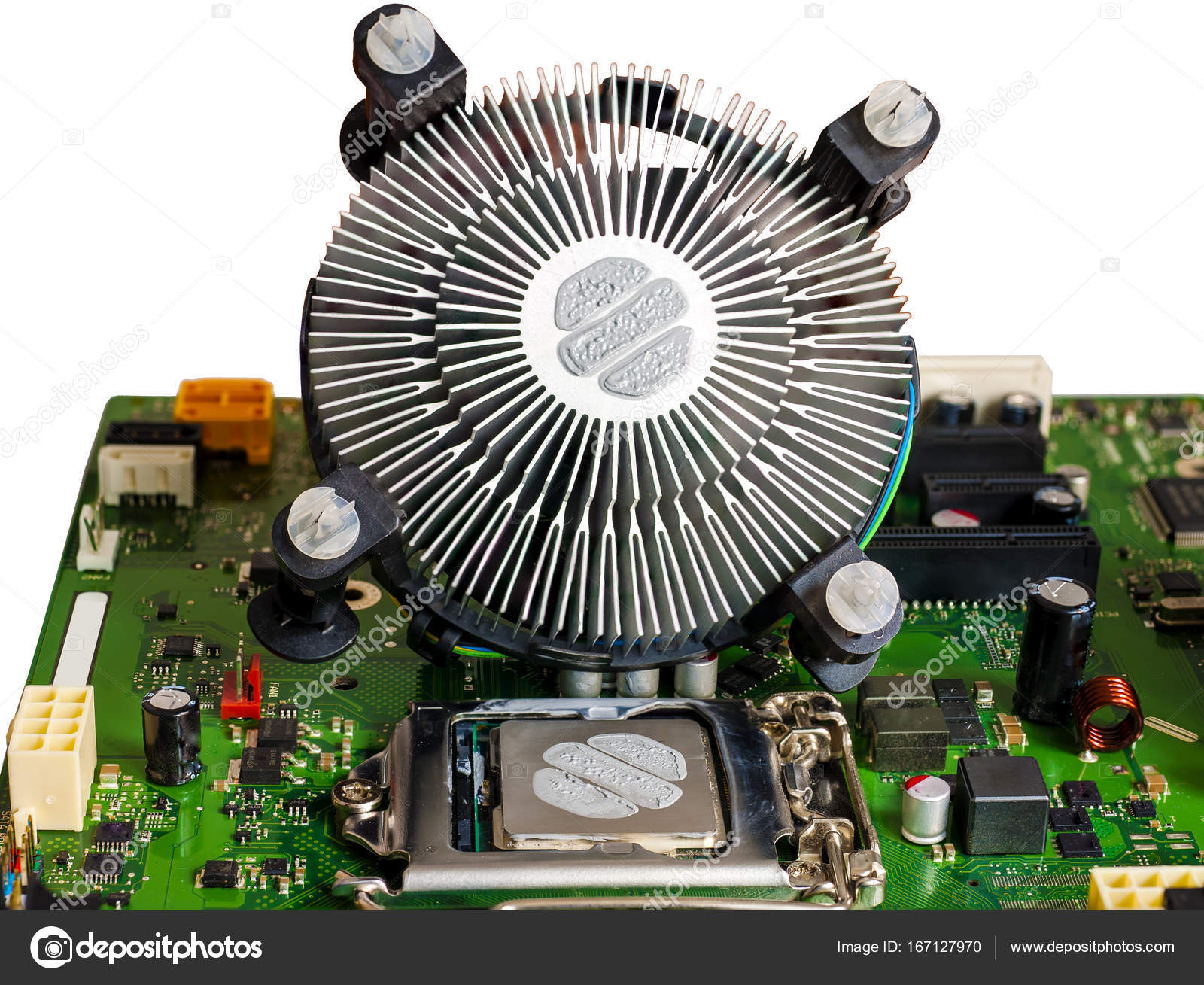 The cooling fan and CPU thermal paste — Stock Photo © Ba_peuceta 167127970