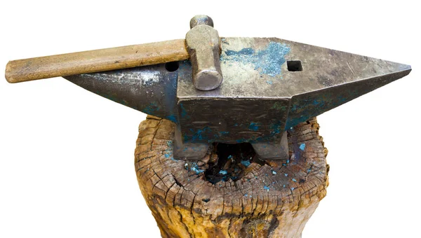 Hammer and anvil used by a blacksmith. — Stock Photo, Image