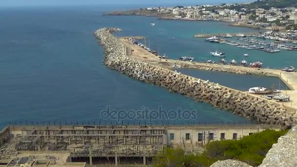 Uitzicht Jachthaven Santa Maria Leuca Apulië Italië — Stockvideo