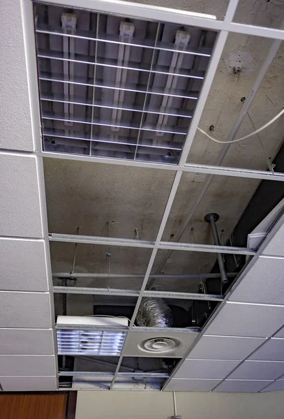 Repairing Board Ceiling Gypsum Classroom — Stock Photo, Image