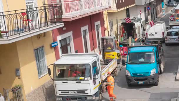 Modugno Italia Abril 2020 Período Tiempo Trabajo Restauración Carreteras Durante — Vídeos de Stock