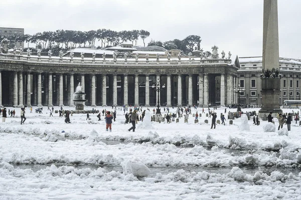 Snow in Rome — Stock Photo, Image