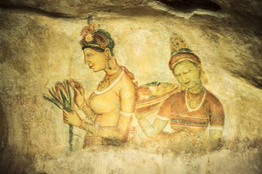 Sri Lanka Sigirya adlı ünlü antik duvar resimleri