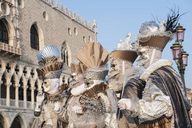 VENICE, ITALY - Febrary 18 2020: The masks of the Venice carnival 2020