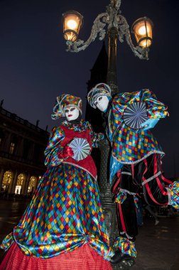 VENICE, ITALY - Febrary 19 2020: The masks of the Venice carnival 2020