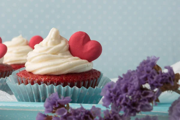 Серце кекси для день Святого Валентина — стокове фото