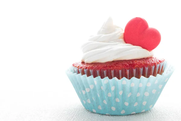 Cupcake serca na Walentynki — Zdjęcie stockowe