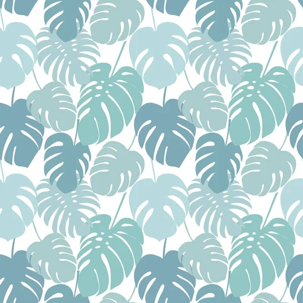 Motif sans couture avec des feuilles de monstère tropicales. — Image vectorielle