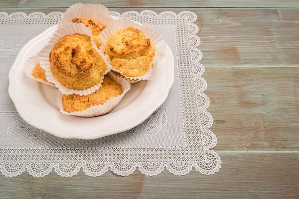 Close up de macaroons de coco caseiro — Fotografia de Stock