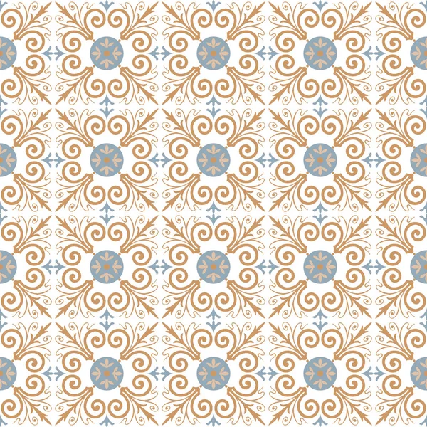 Patrón azulejos portugueses. Fondo vintage. Textura sin costura vectorial — Vector de stock